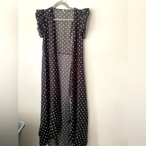 NEW black and white polka dotted cover up dress